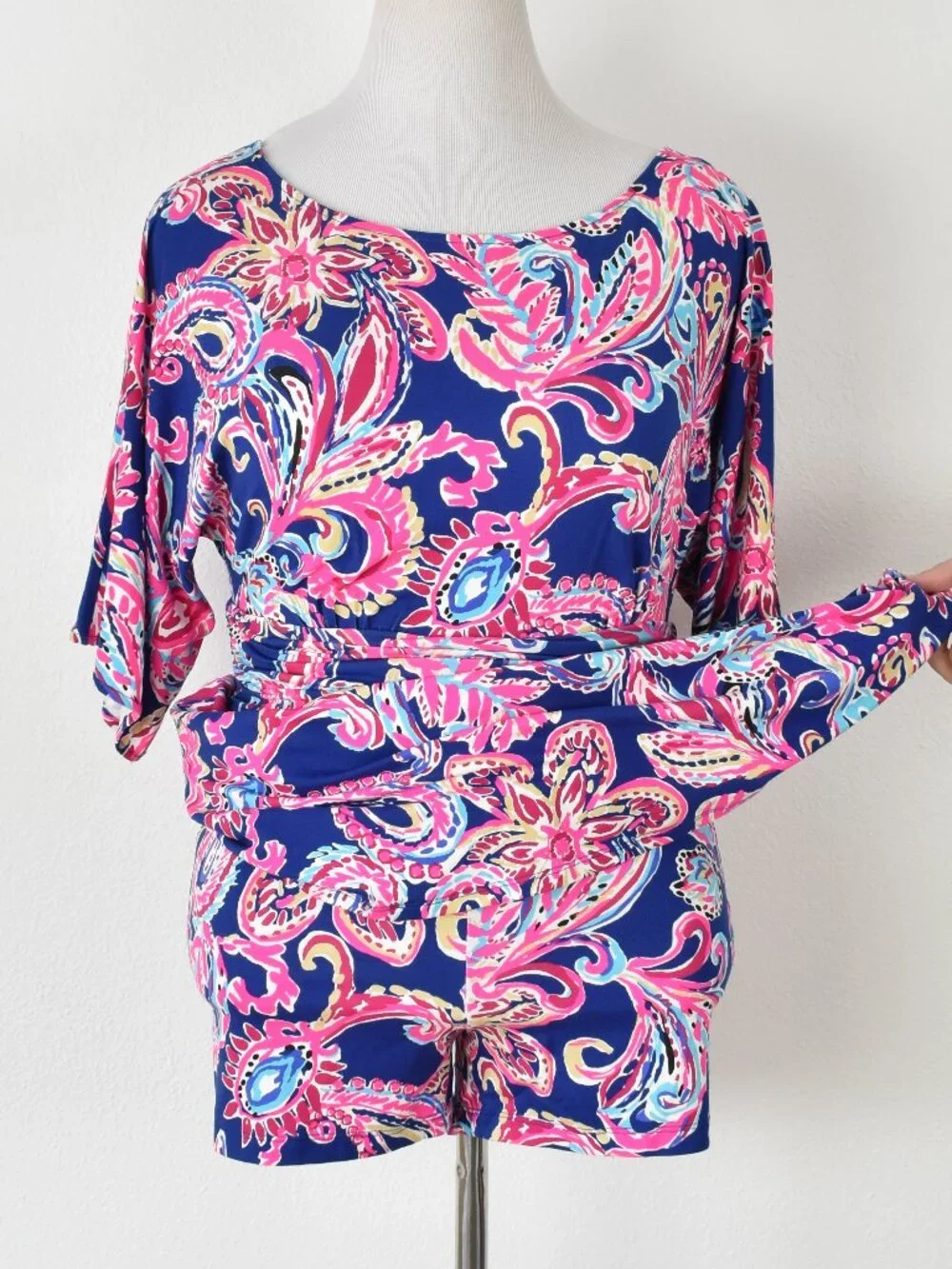 Lilly Pulitzer Parigi Boat Neck Romper Flitting About - M - Picture 4 of 10
